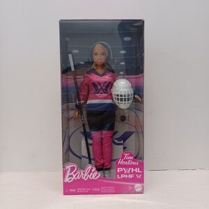 Barbie Tim Hortons PWHL Hockey Player Star Doll - Pink and Blue